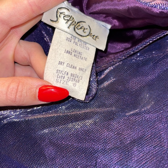 Vintage shiny 80s 90s stepping out dress - Picture 8 of 8